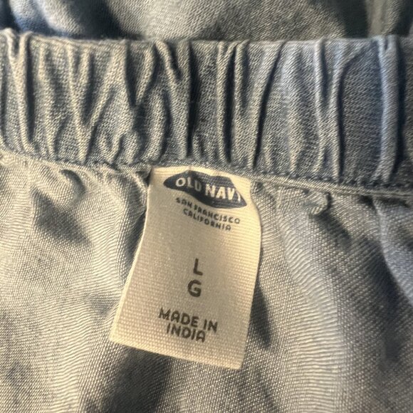 Old Navy Off-the-Shoulder Chambray Dress – Women’s Large – Embroidered Hem - Picture 5 of 7